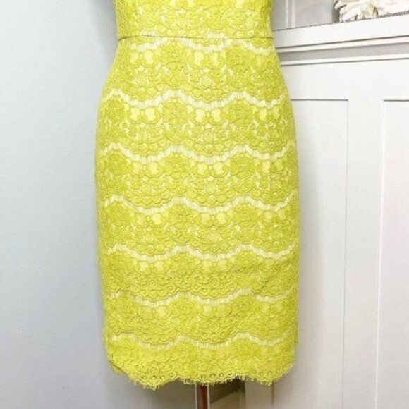 Lulu's Darling Marissa Lace Sheath Dress Lime Green - Picture 7 of 12